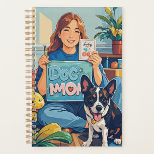 Abstrakt Cartoon Hund Mama Welpe Planer