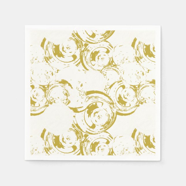 Abstrakt Champagner Gold Swirl Serviette (Vorderseite)