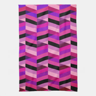 Abstrakt Chevron/Fischgrätenmuster Lila & Violet Geschirrtuch