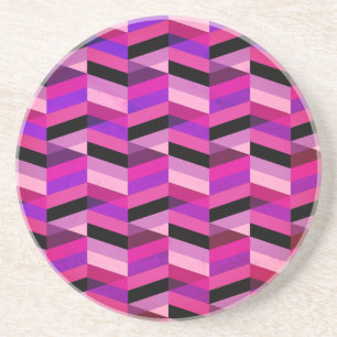 Abstrakt Chevron/Fischgrätenmuster   Lila & Violet Getränkeuntersetzer