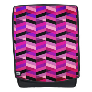 Abstrakt Chevron/Fischgrätenmuster Lila & Violet Rucksack