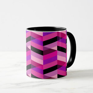 Abstrakt Chevron/Fischgrätenmuster Lila & Violet Tasse