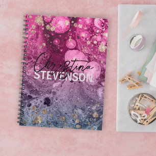 Abstrakt Chic Luxury Glam Marmor Pour Pour Paint Notizblock