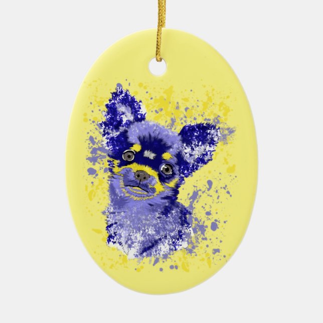 Abstrakt Chihuahua Keramik Ornament (Vorne)