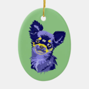 Abstrakt Chihuahua Keramik Ornament