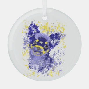 Abstrakt Chihuahua Ornament Aus Glas