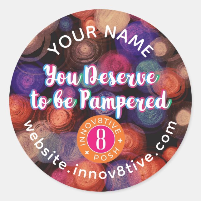 Abstrakt Circles Innov8tive Posh label Runder Aufkleber (Vorderseite)