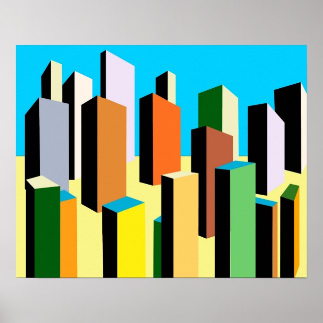 Abstrakt-City-Poster Poster (Vorne)
