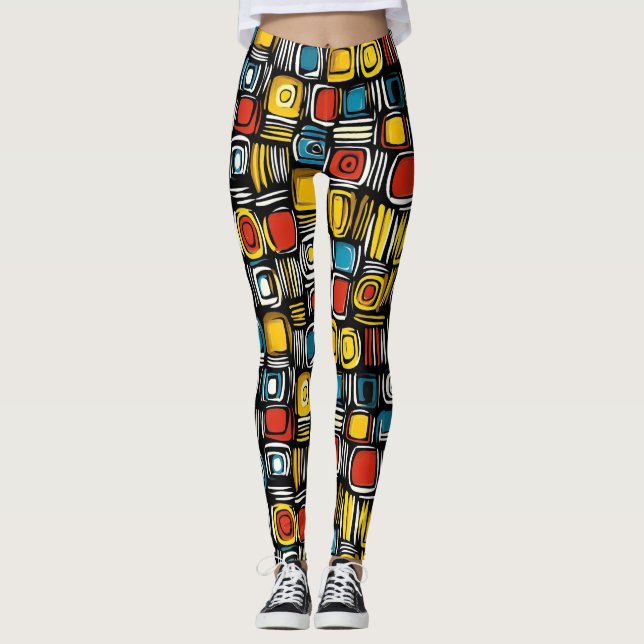 Abstrakt Colors Psychedelic Leggings (Vorderseite)