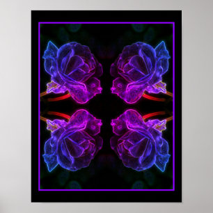 Abstrakt Colors Rose Fantasy Blume Poster