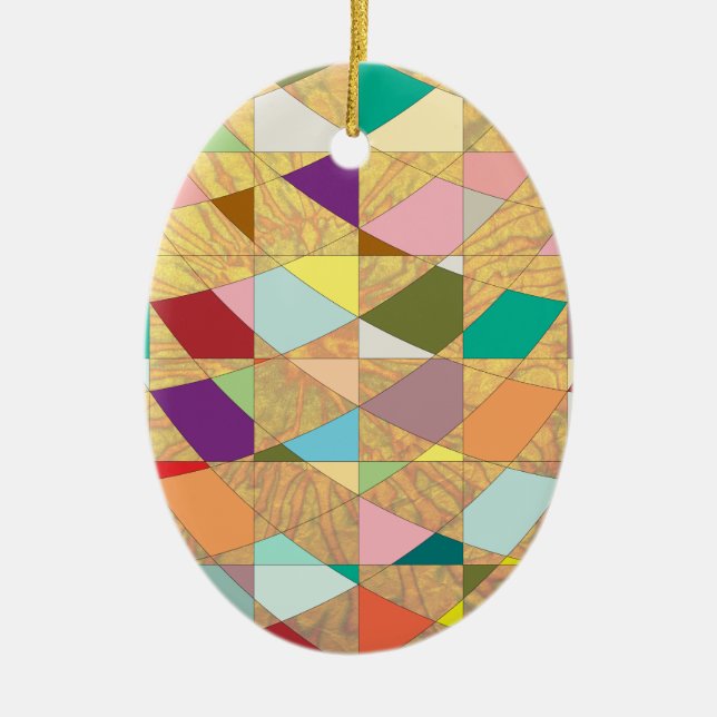 Abstrakt Colors Sun Burst Keramik Ornament (Vorne)