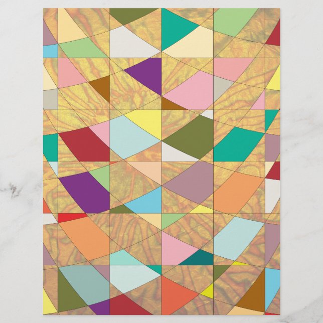 Abstrakt Colors Sun Burst Scrapbook Paper (Vorderseite)