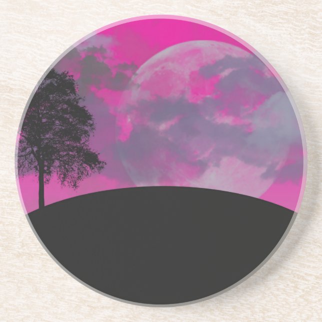 Abstrakt Crimson Moon Sandstone Untersetzer (Vorne)