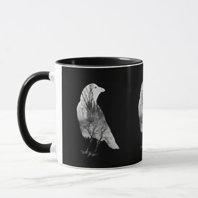 Abstrakt Crow Art Tasse (Links)