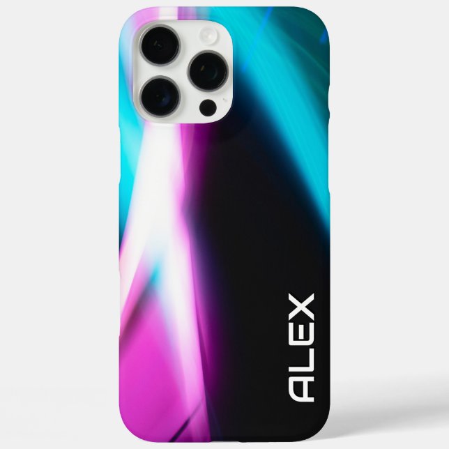 Abstrakt Cyan, Magenta & Black Dynamic iPhone Case (Rückseite)