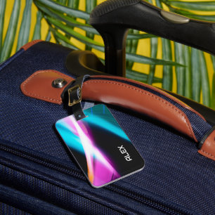 Abstrakt Cyan, Magenta & Black Dynamic iPhone Case Gepäckanhänger