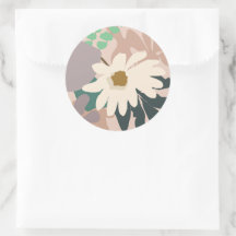 Abstrakt Daisy Floral Foliage Modern