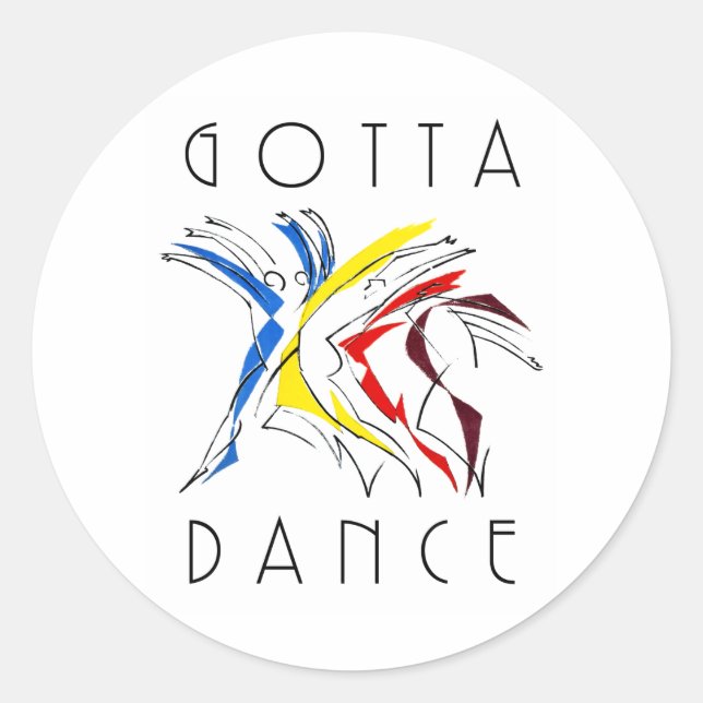 Abstrakt Dancer Dancing - Tanz Lover Artwork Runder Aufkleber (Vorderseite)