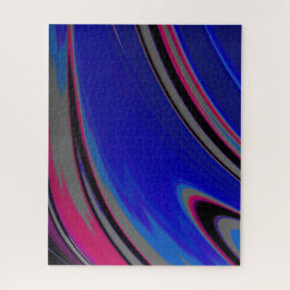 Abstrakt Dark Blue Gray Magenta Fraktal Swirl Puzzle