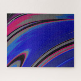 Abstrakt Dark Blue Gray Magenta Fraktal Swirl Puzzle