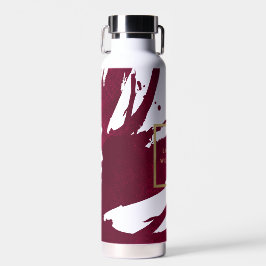 Abstrakt Deep Ruby Red Brushstrikes Trinkflasche