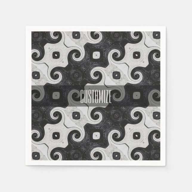 Abstrakt Diamond Eye Curls Muster Napkins 2 Serviette (Vorderseite)