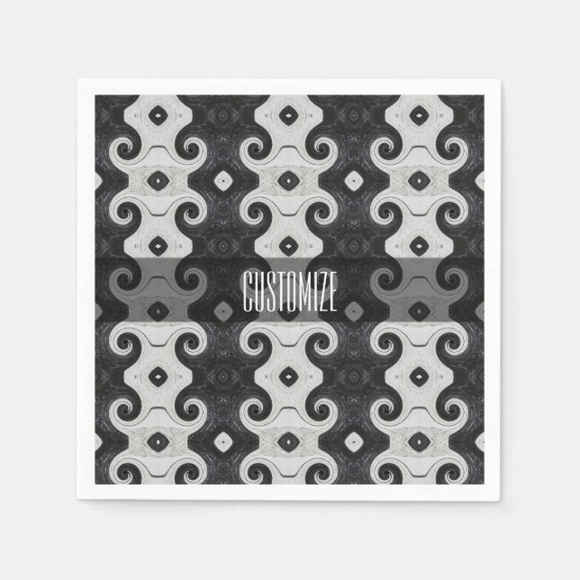 Abstrakt Diamond Eye Curls Muster Napkins Serviette (Vorderseite)