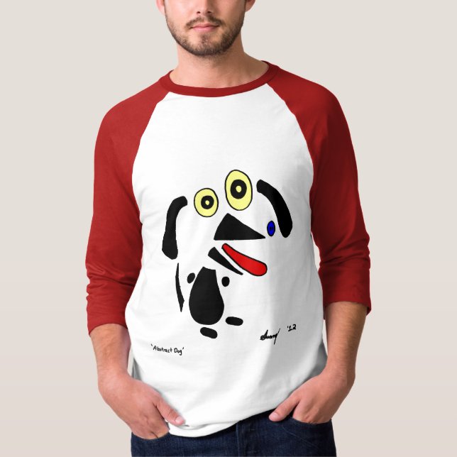 Abstrakt Dog Mens Raglan T - Shirt (Vorderseite)