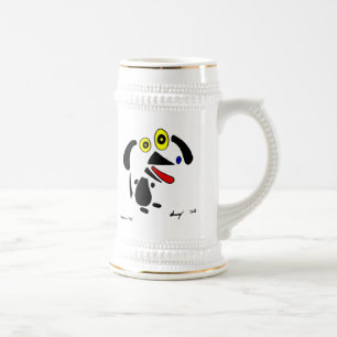 Abstrakt Dog Stein Bierglas