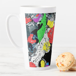 Abstrakt Doodle Art Blue White Black Milchtasse