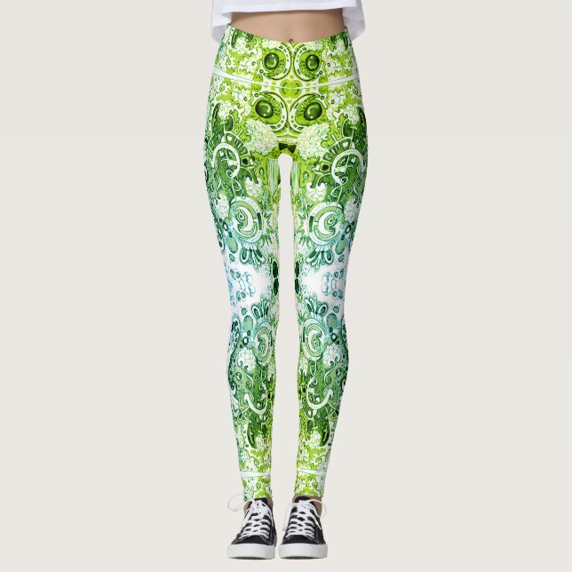 Abstrakt Doodle Art Leggings (Vorderseite)