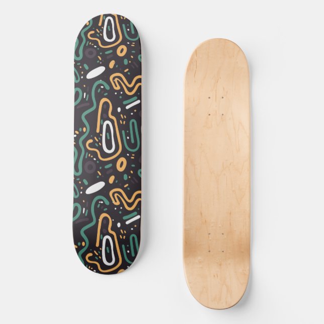 Abstrakt Doodle Skateboard (Vorderseite)