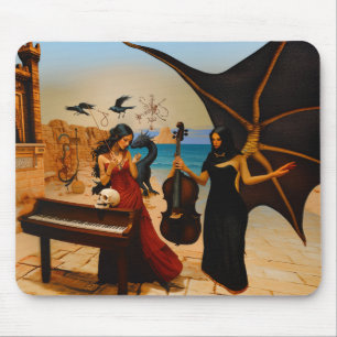 Abstrakt Dragon Skull okkultiert Dunkle Hexe Kunst Mousepad