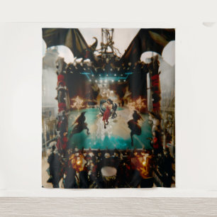 Abstrakt Dragon Skull okkultiert Dunkle Hexe Kunst Wandteppich