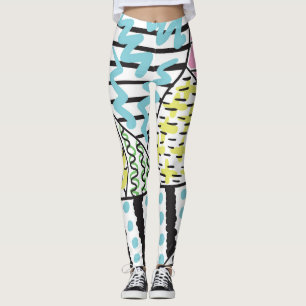 Abstrakt Drei: HandGezeichnet Hintergrundkunst. Leggings