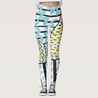 Abstrakt Drei: HandGezeichnet Hintergrundkunst. Leggings