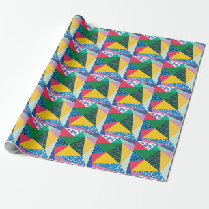 Abstrakt dreieckig: Geometrisches Vintages Dekor. Geschenkpapier