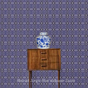 Abstrakt-Dschungelblau Tapete