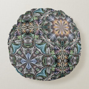 Abstrakt Dusty Succulent Garden Rosette Muster Rundes Kissen