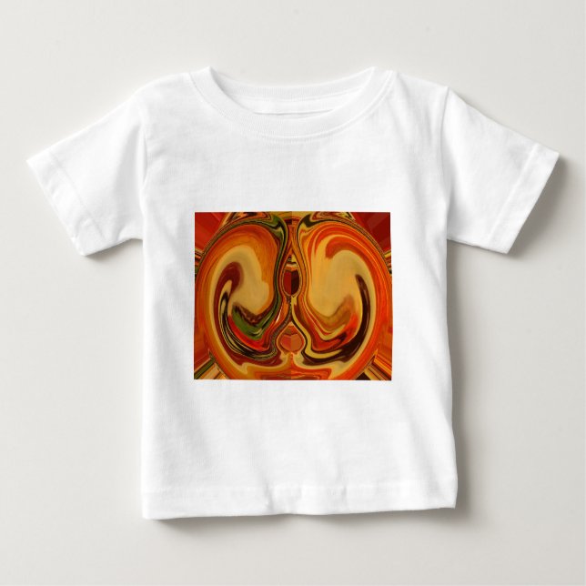 Abstrakt Earth Tone Swirl Art Print Baby T-shirt (Vorderseite)