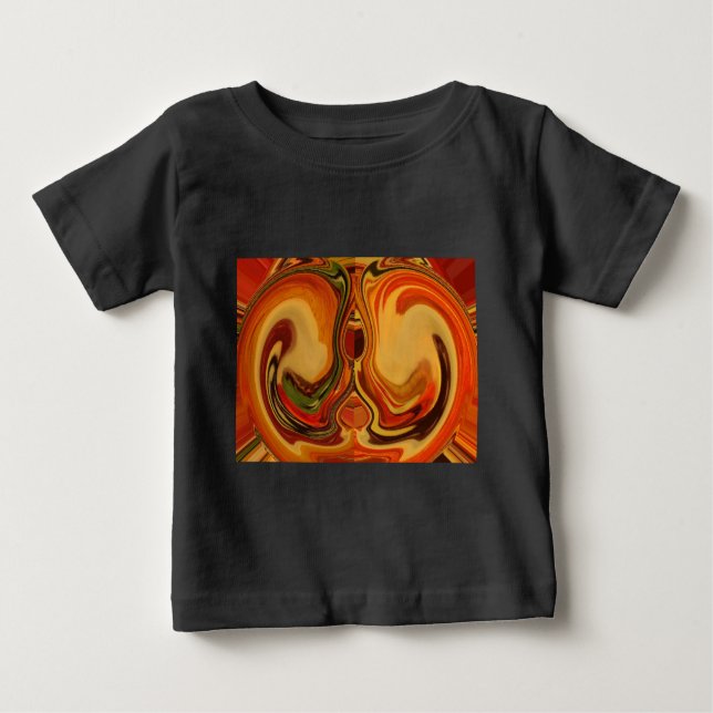 Abstrakt Earth Tone Swirl Art Print Baby T-shirt (Vorderseite)