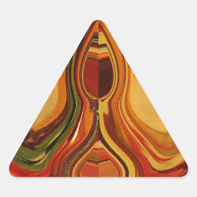 Abstrakt Earth Tone Swirl Art Print Dreieckiger Aufkleber (Vorderseite)