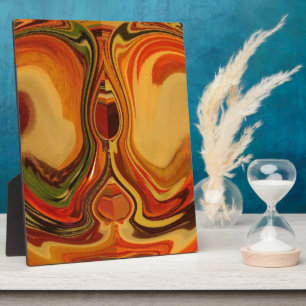 Abstrakt Earth Tone Swirl Art Print Fotoplatte
