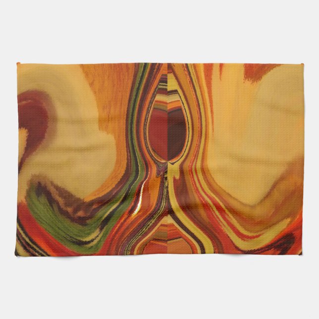 Abstrakt Earth Tone Swirl Art Print Handtuch (Horizontal)