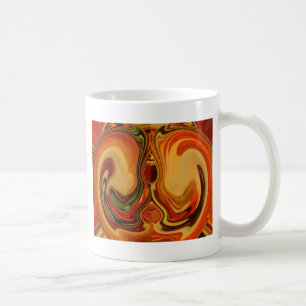 Abstrakt Earth Tone Swirl Art Print Kaffeetasse
