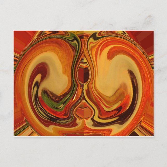 Abstrakt Earth Tone Swirl Art Print Postkarte (Vorderseite)