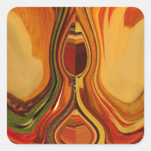 Abstrakt Earth Tone Swirl Art Print Quadratischer Aufkleber
