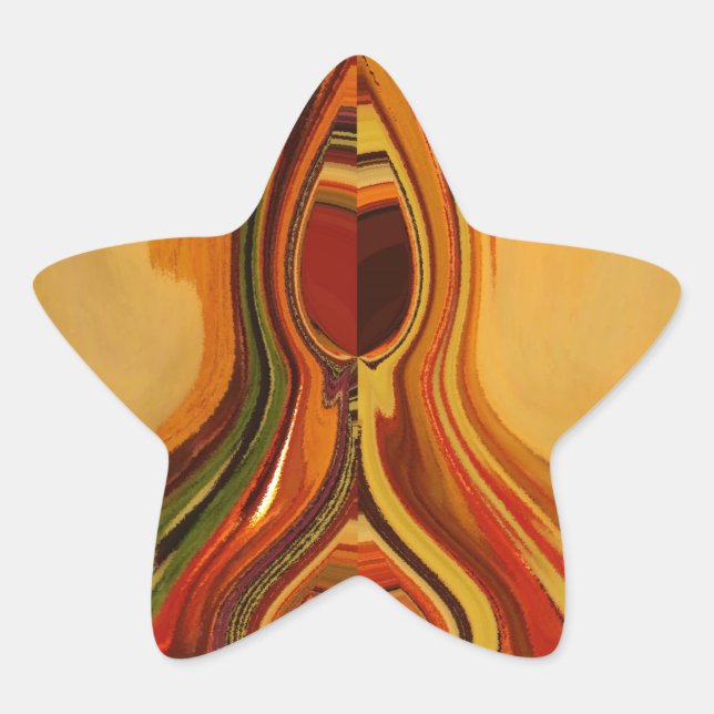 Abstrakt Earth Tone Swirl Art Print Stern-Aufkleber (Vorderseite)
