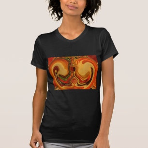 Abstrakt Earth Tone Swirl Art Print T-Shirt