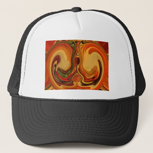Abstrakt Earth Tone Swirl Art Print Truckerkappe (Vorderseite)